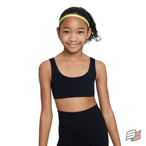 Nike Girls Dri-FIT Swoosh Luxe Sports Bra Extended Size M+ Black DD9148-010
